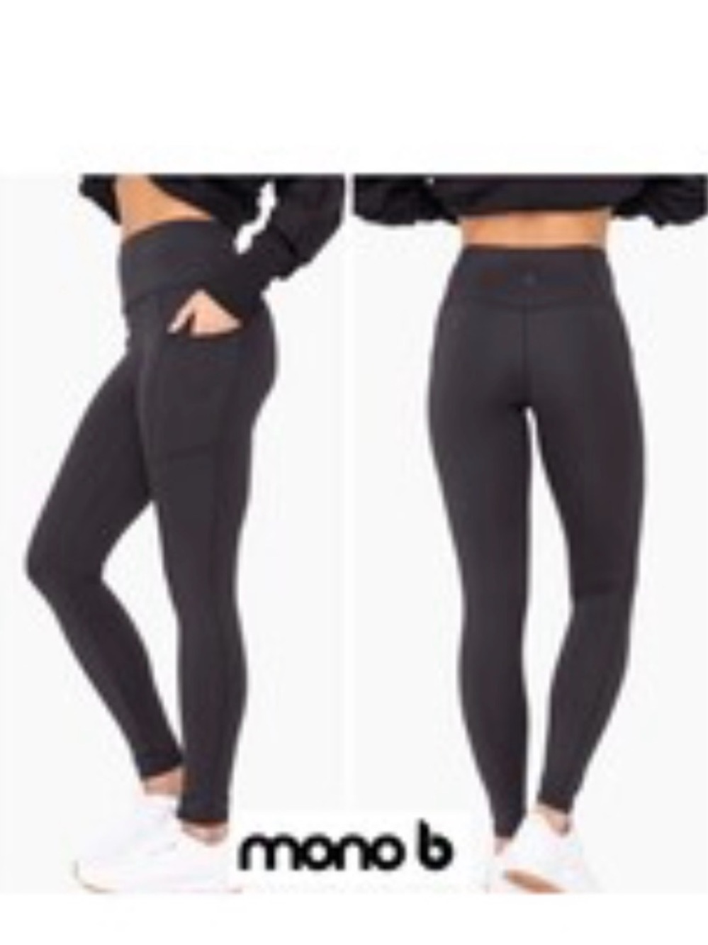 Mono B Charcoal Gray Active Leggings with High Waist